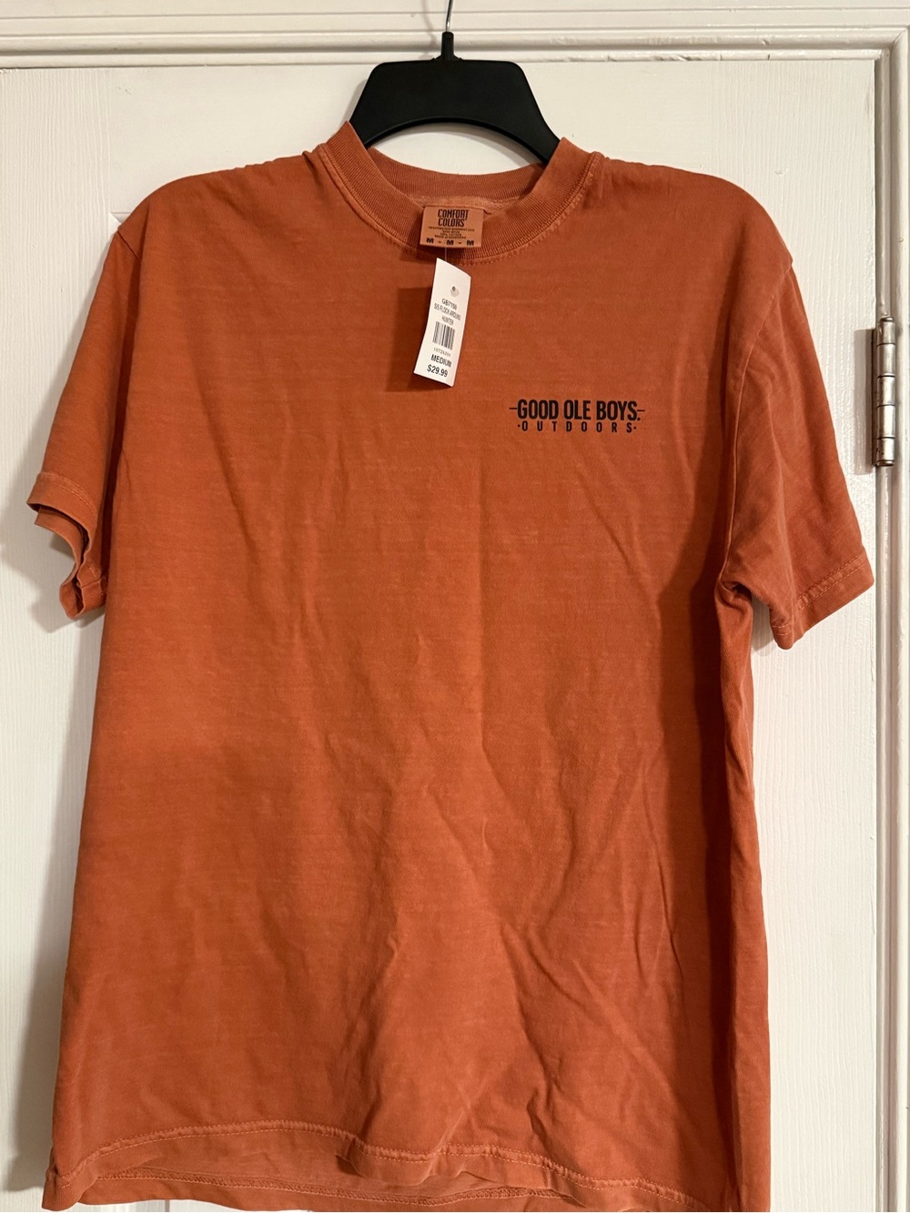 Comfort Colors Rust Orange Short Sleeve Tee with Small Chest Logo